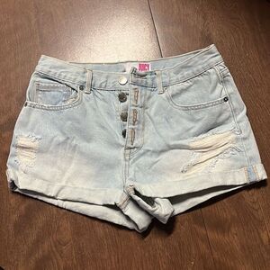 Light wash juicy couture button fly jean shorts 27‎